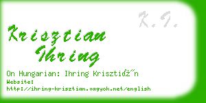 krisztian ihring business card